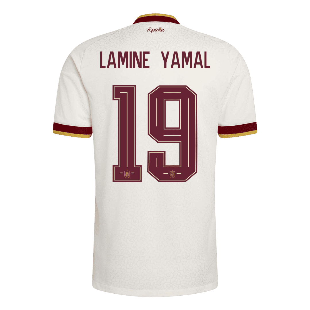 Tricouri Fotbal Spania LAMINE YAMAL #19 Deplasare Cupa Mondială 2026 Authentic - Champion Edition