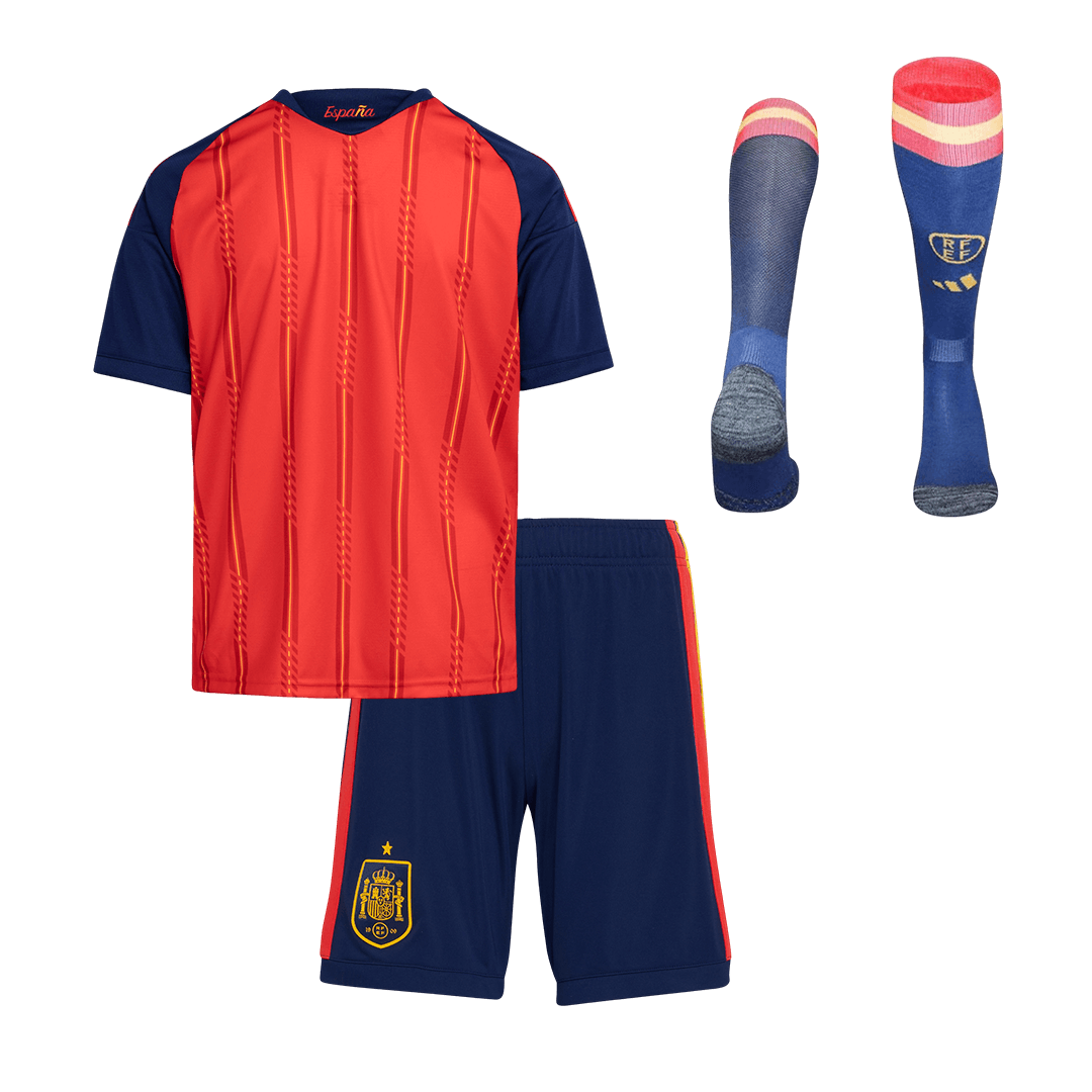 Set Tricouri Fotbal Spania Acasă Cupa Mondială 2026 Pentru Copii Champion Edition