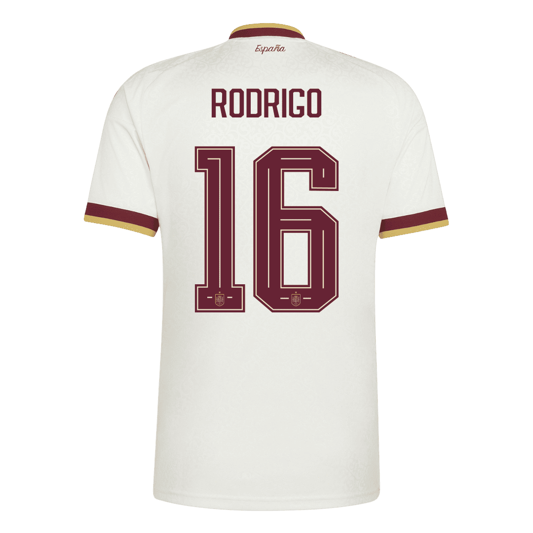 Tricouri Fotbal Spania RODRIGO #16 Deplasare Cupa Mondială 2026 - Champion Edition