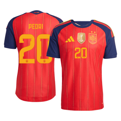 Tricouri Fotbal Spania PEDRI #20 Acasă Cupa Mondială 2026 Authentic - Champion Edition