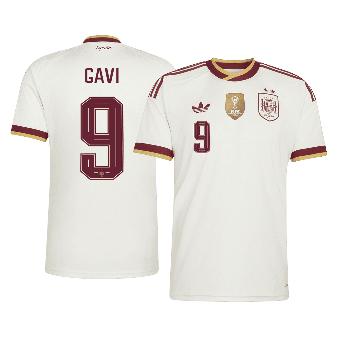 Tricouri Fotbal Spania GAVI #9 Deplasare Cupa Mondială 2026 - Champion Edition