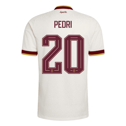 Tricouri Fotbal Spania PEDRI #20 Deplasare Cupa Mondială 2026 Authentic - Champion Edition
