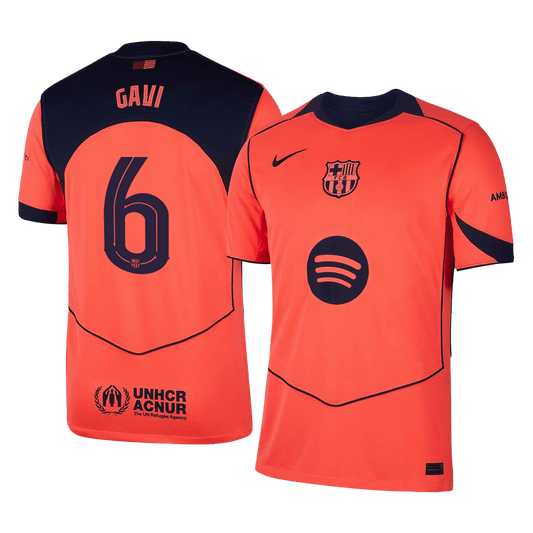 Tricouri Fotbal Barcelona GAVI #6 Treilea 2025/26 - UCL