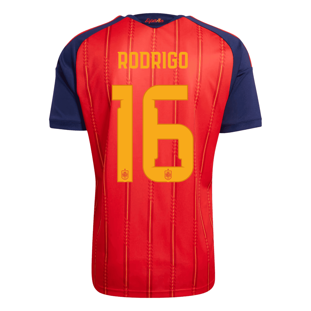 Tricouri Fotbal Spania RODRIGO #16 Acasă Cupa Mondială 2026 Authentic - Champion Edition