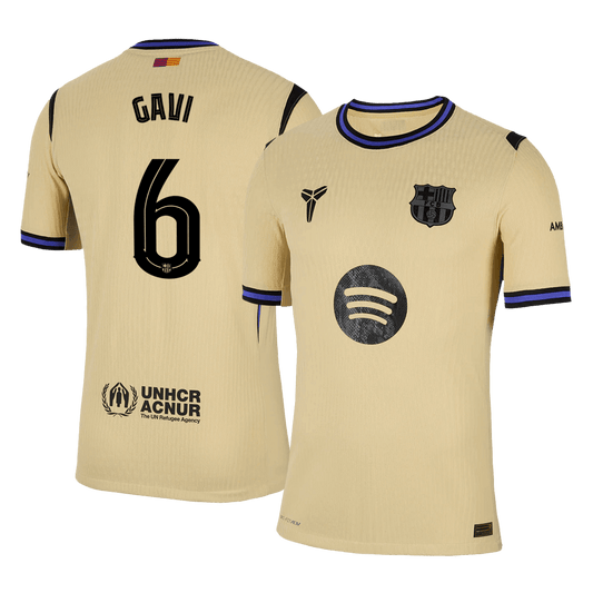 Tricouri Fotbal Barcelona GAVI #6 Deplasare 2025/26 Authentic - UCL