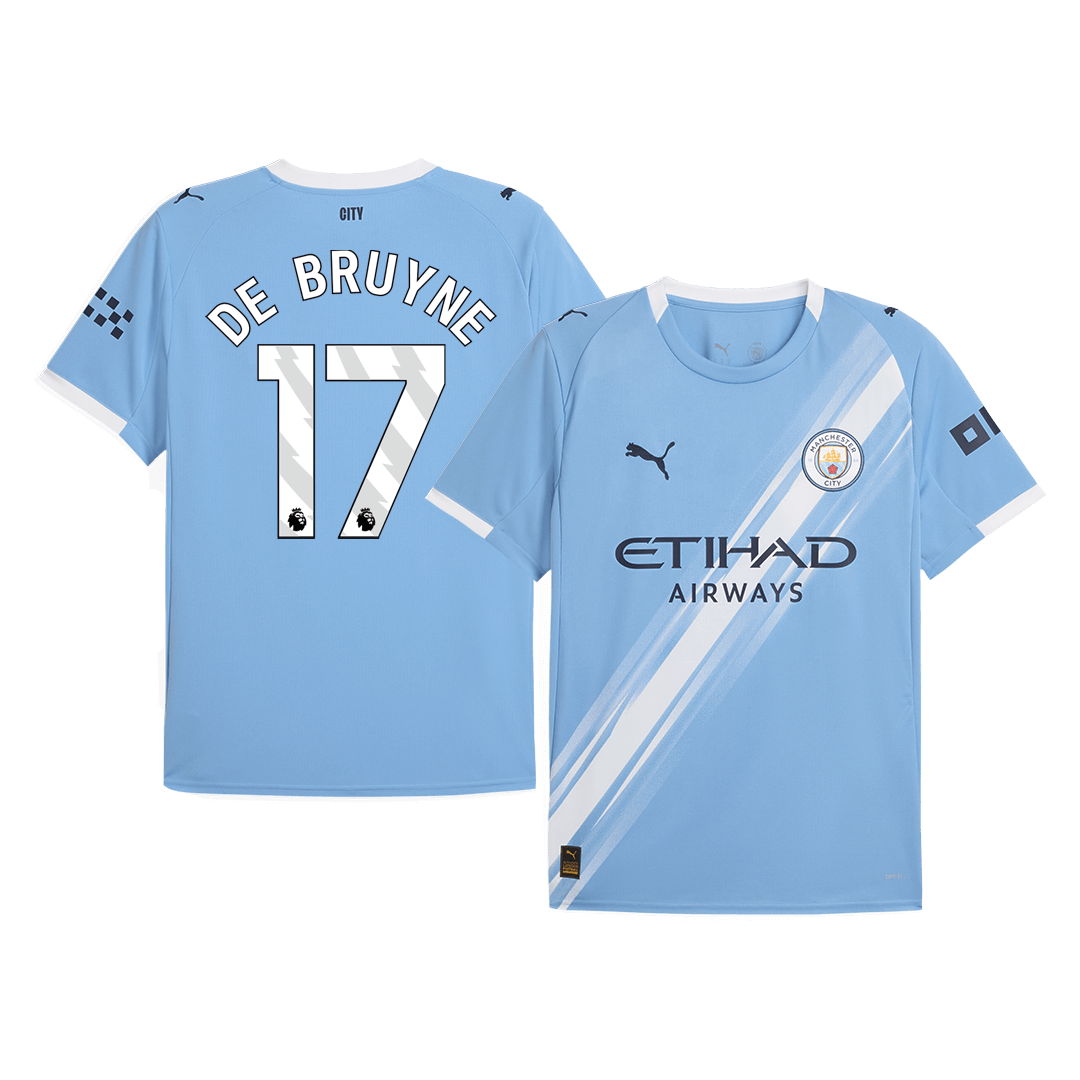 Tricouri Fotbal Manchester City DE BRUYNE #17 Acasă 2025/26 - Premium (mărime mare)