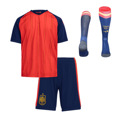 Set Tricouri Fotbal Spania Acasă Cupa Mondială 2026 Pentru Copii Champion Edition