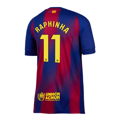 Tricouri Fotbal Barcelona RAPHINHA #11 Acasă 2025/26 - Premium (mărime mare)
