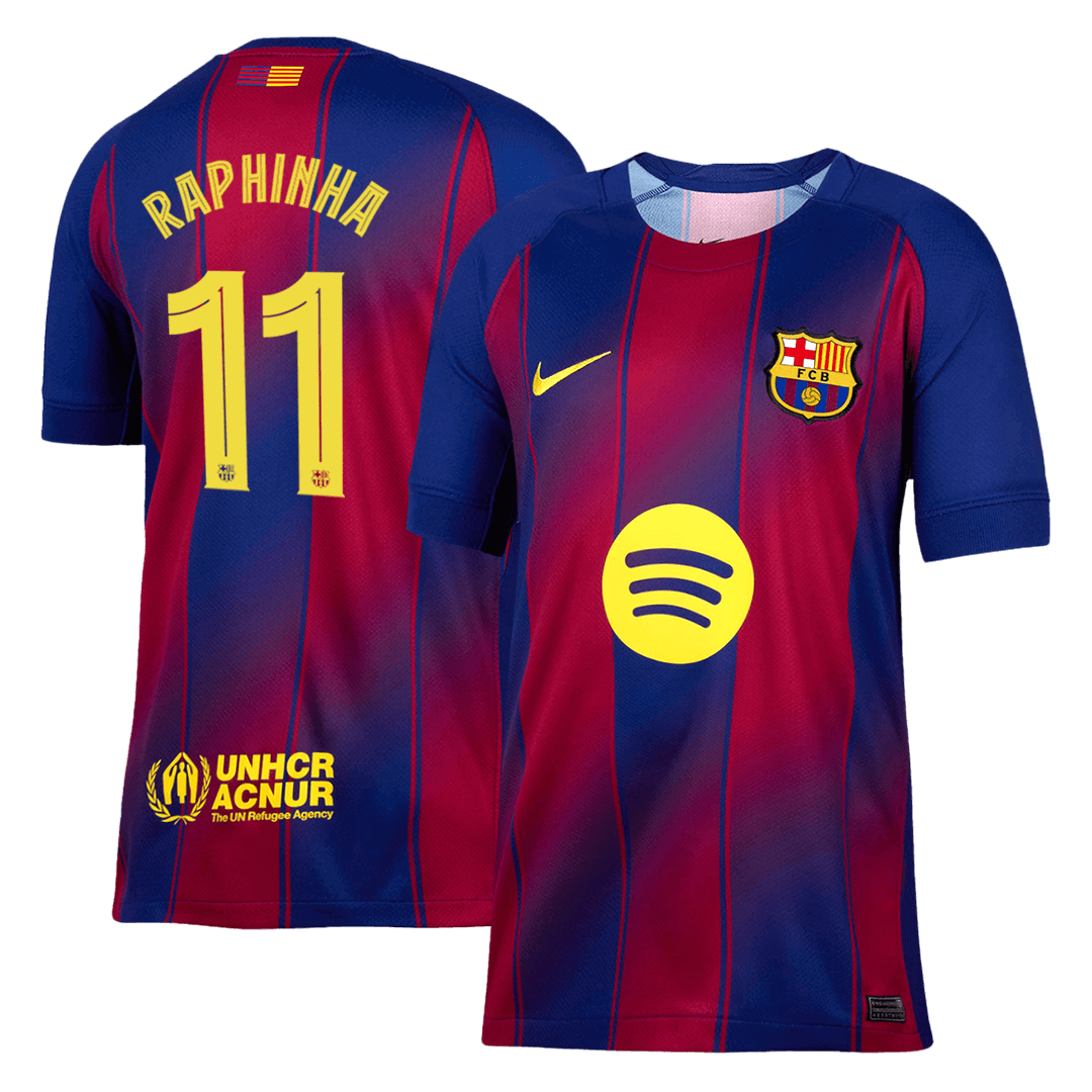 Tricouri Fotbal Barcelona RAPHINHA #11 Acasă 2025/26 UCL - Premium (mărime mare)