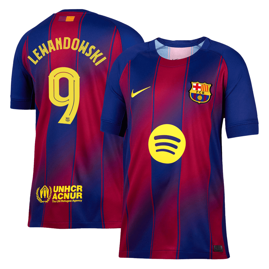 Tricouri Fotbal Barcelona LEWANDOWSKI #9 Acasă 2025/26 UCL - Premium (mărime mare)