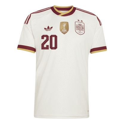 Tricouri Fotbal Spania PEDRI #20 Deplasare Cupa Mondială 2026 - Champion Edition