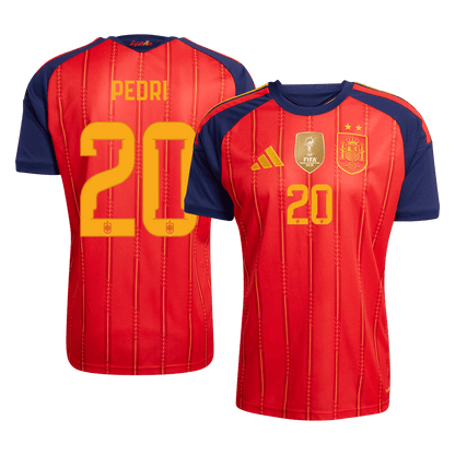 Tricouri Fotbal Spania PEDRI #20 Acasă Cupa Mondială 2026 - Champion Edition