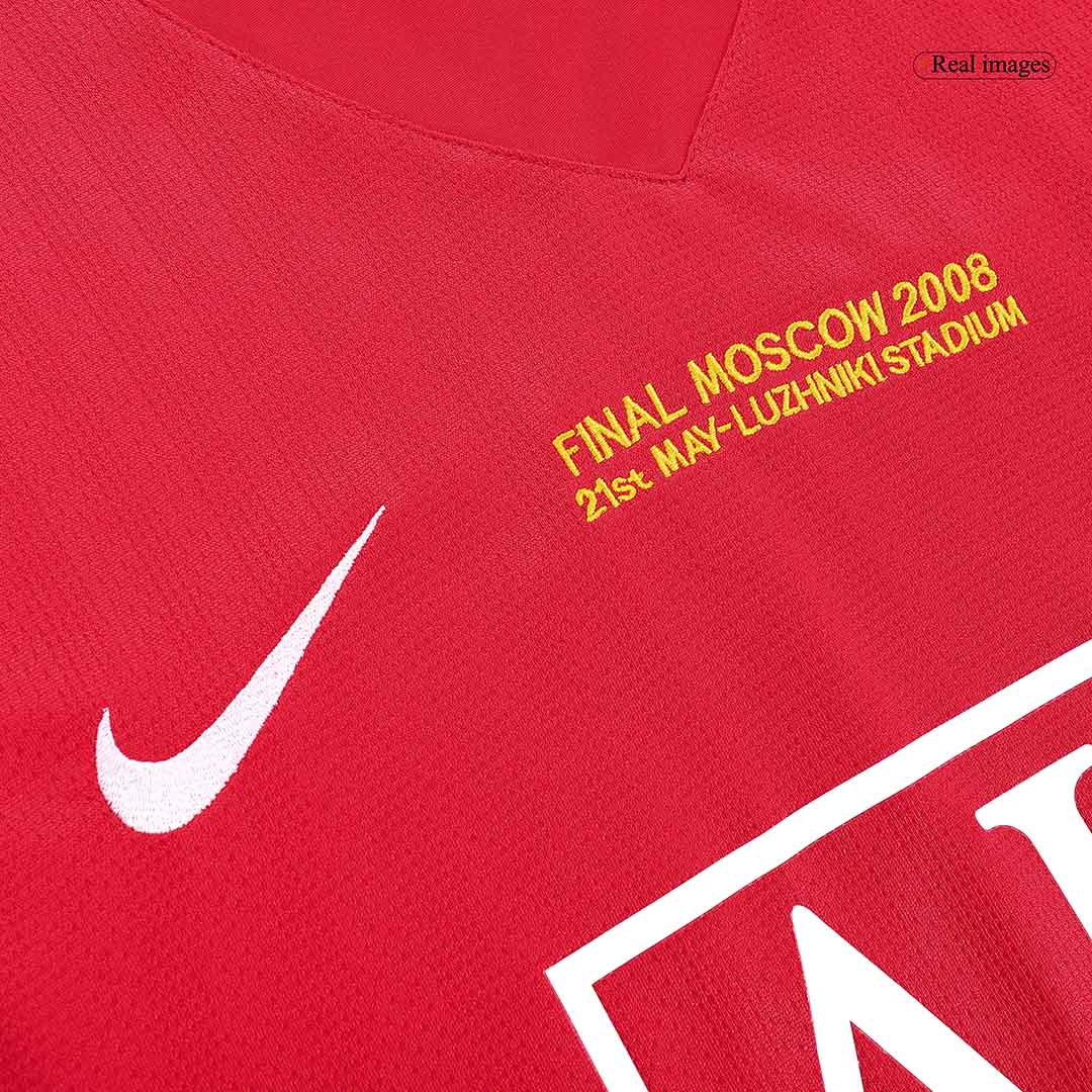 Tricouri Fotbal Vintage Manchester United SCHOLES #18 Acasă 2007/08 Mânecă Lungă - UCL Final