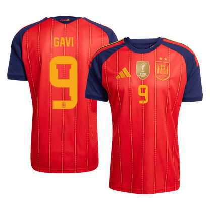 Tricouri Fotbal Spania GAVI #9 Acasă Cupa Mondială 2026 - Champion Edition
