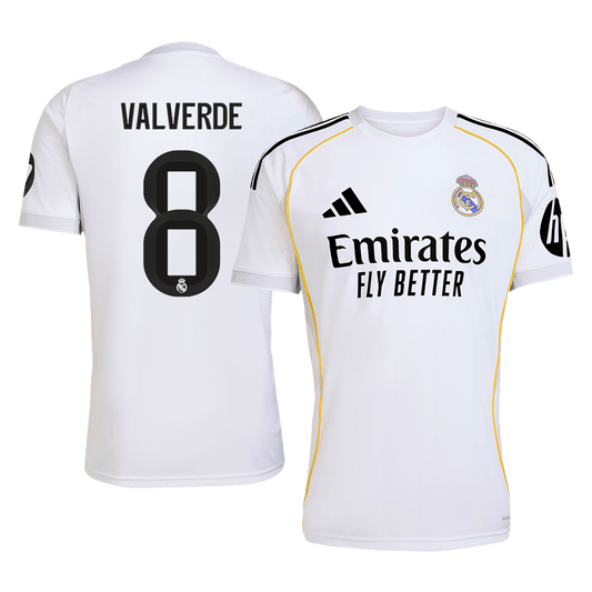 Tricouri Fotbal Real Madrid VALVERDE #8 Acasă 2025/26 - Premium