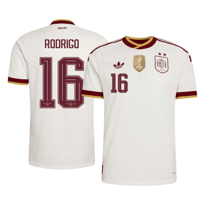 Tricouri Fotbal Spania RODRIGO #16 Deplasare Cupa Mondială 2026 Authentic - Champion Edition