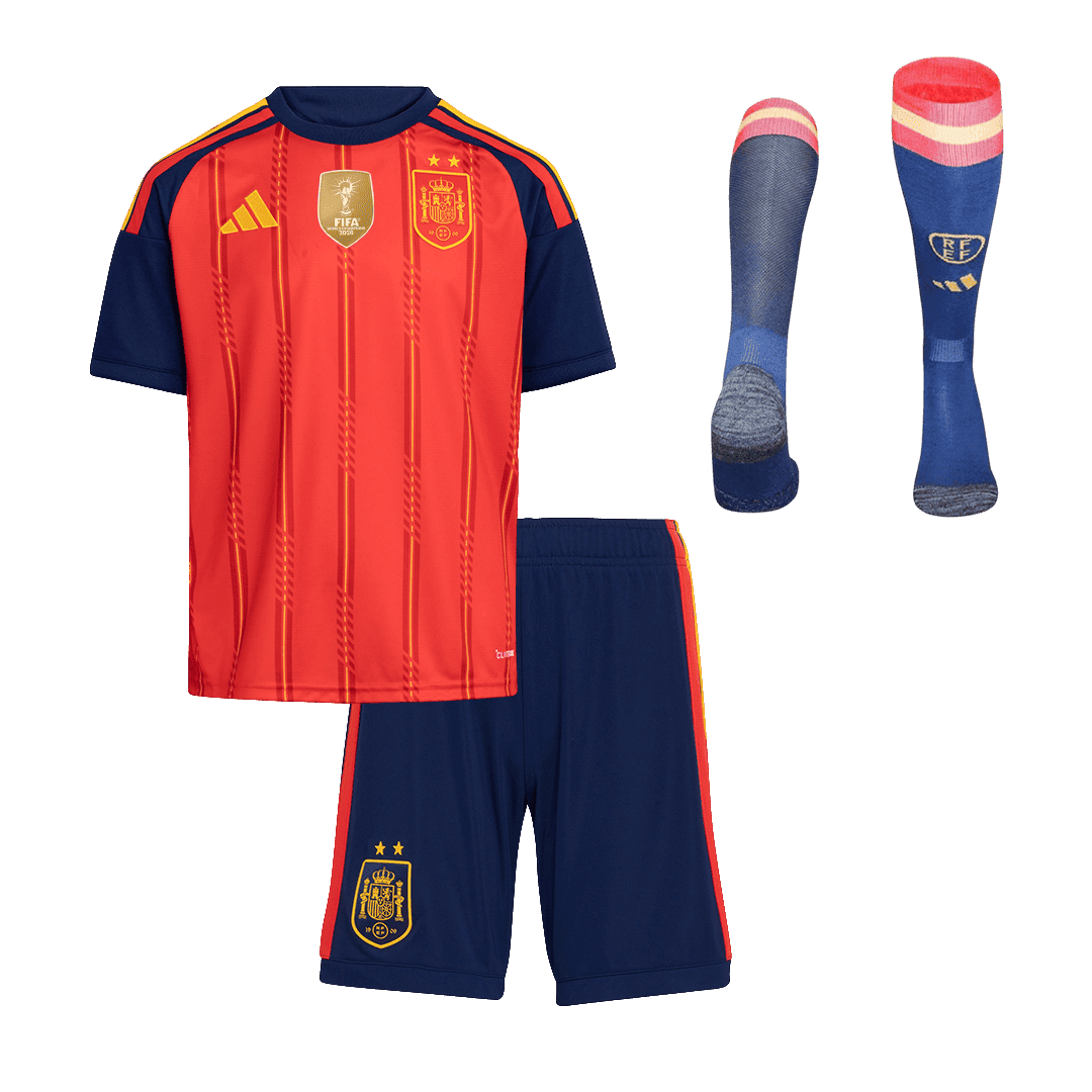 Set Tricouri Fotbal Spania Acasă Cupa Mondială 2026 Pentru Copii Champion Edition