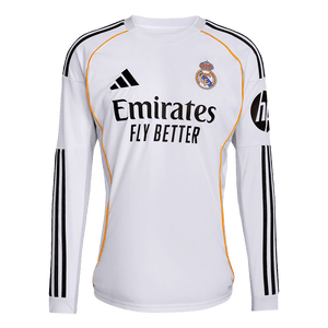 Tricouri Fotbal Real Madrid Acasă 2025/26 Mânecă Lungă (mărime mare)