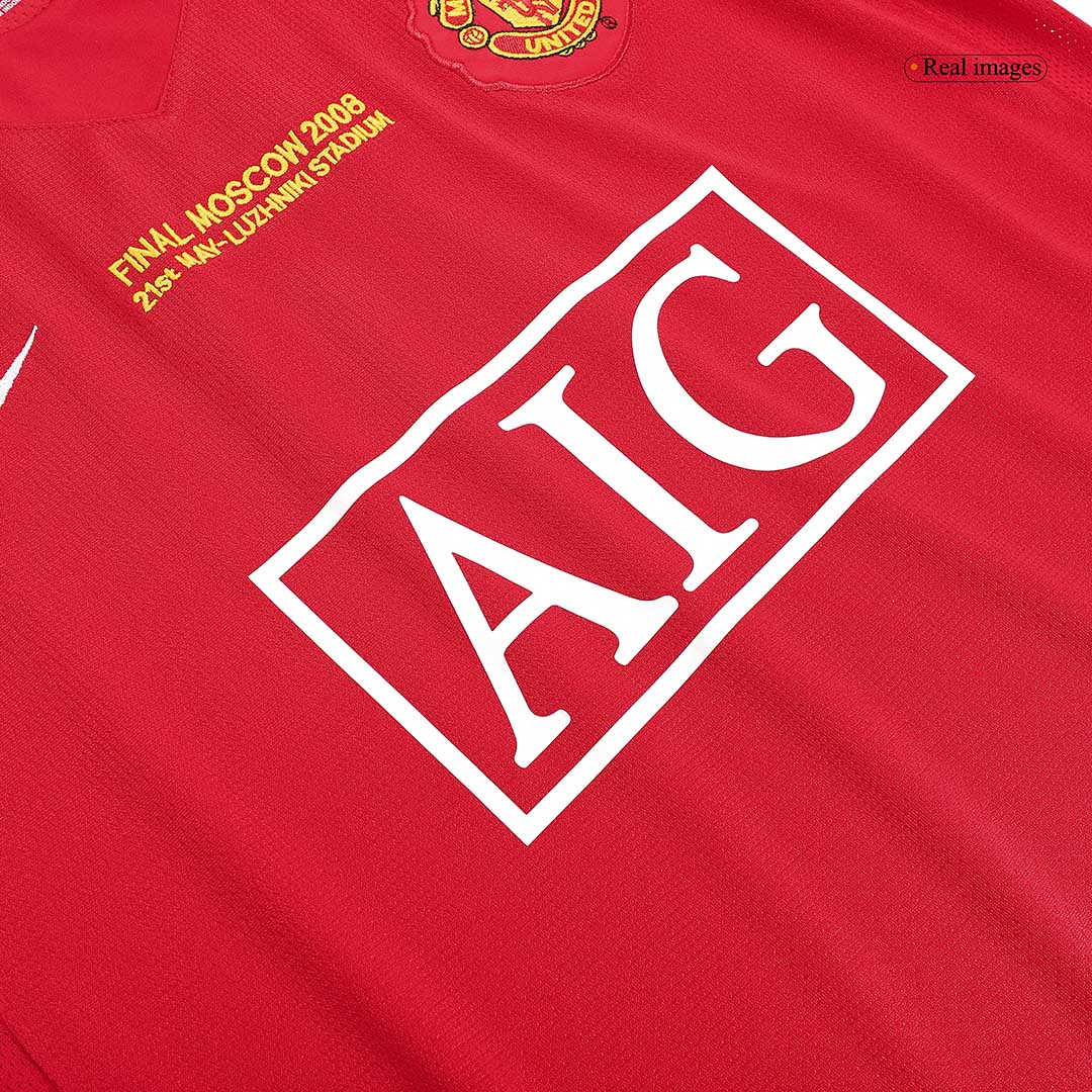 Tricouri Fotbal Vintage Manchester United SCHOLES #18 Acasă 2007/08 - UCL Final