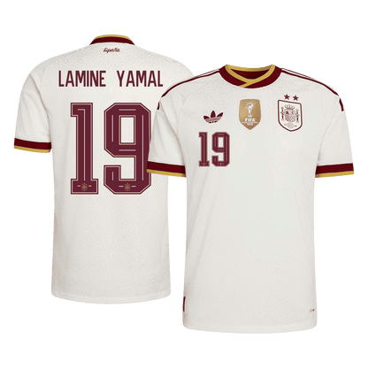 Tricouri Fotbal Spania LAMINE YAMAL #19 Deplasare Cupa Mondială 2026 Authentic - Champion Edition