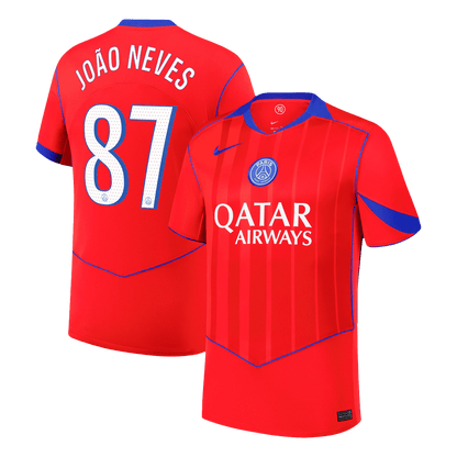 Tricouri Fotbal PSG JOÃO NEVES #87 Treilea 2025/26