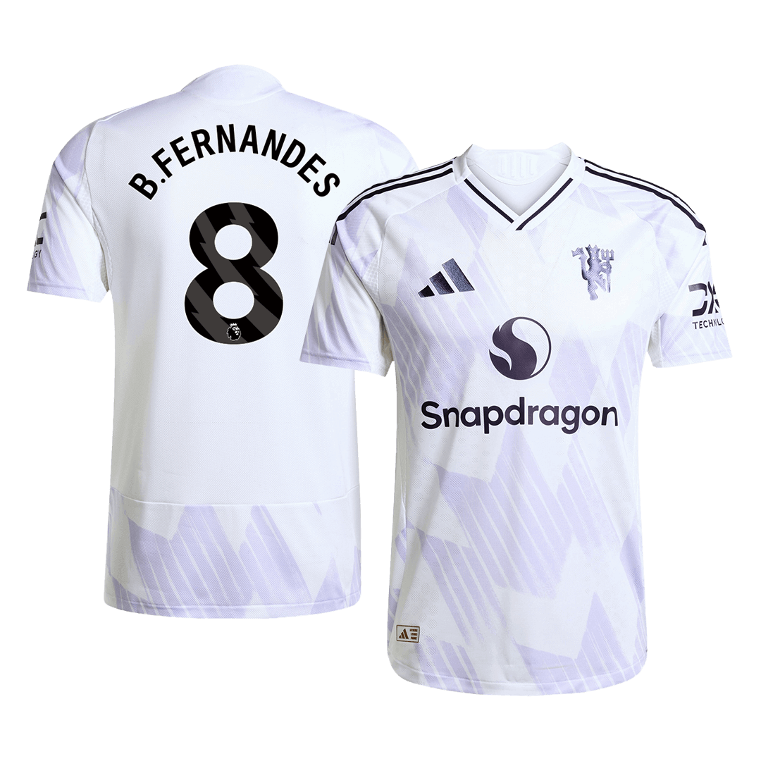 Tricouri Fotbal Manchester United B.FERNANDES #8 Deplasare 2025/26 Authentic