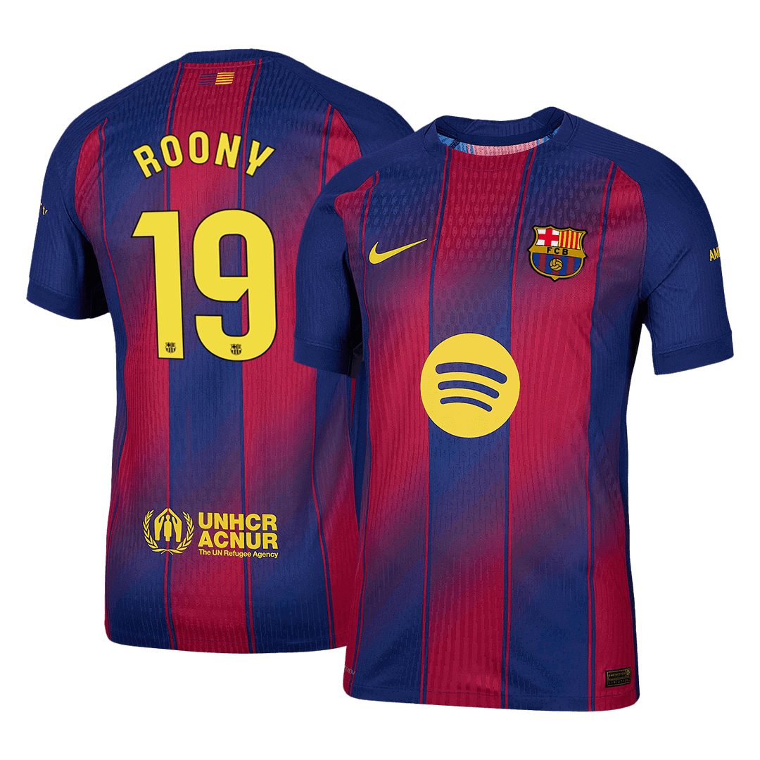 Tricouri Fotbal Barcelona ROONY #19 Acasă 2025/26 Authentic