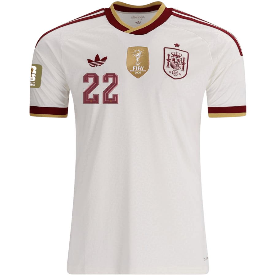 Tricouri Fotbal Spania CUBARSÍ #22 Deplasare Cupa Mondială 2026 - Champion Edition