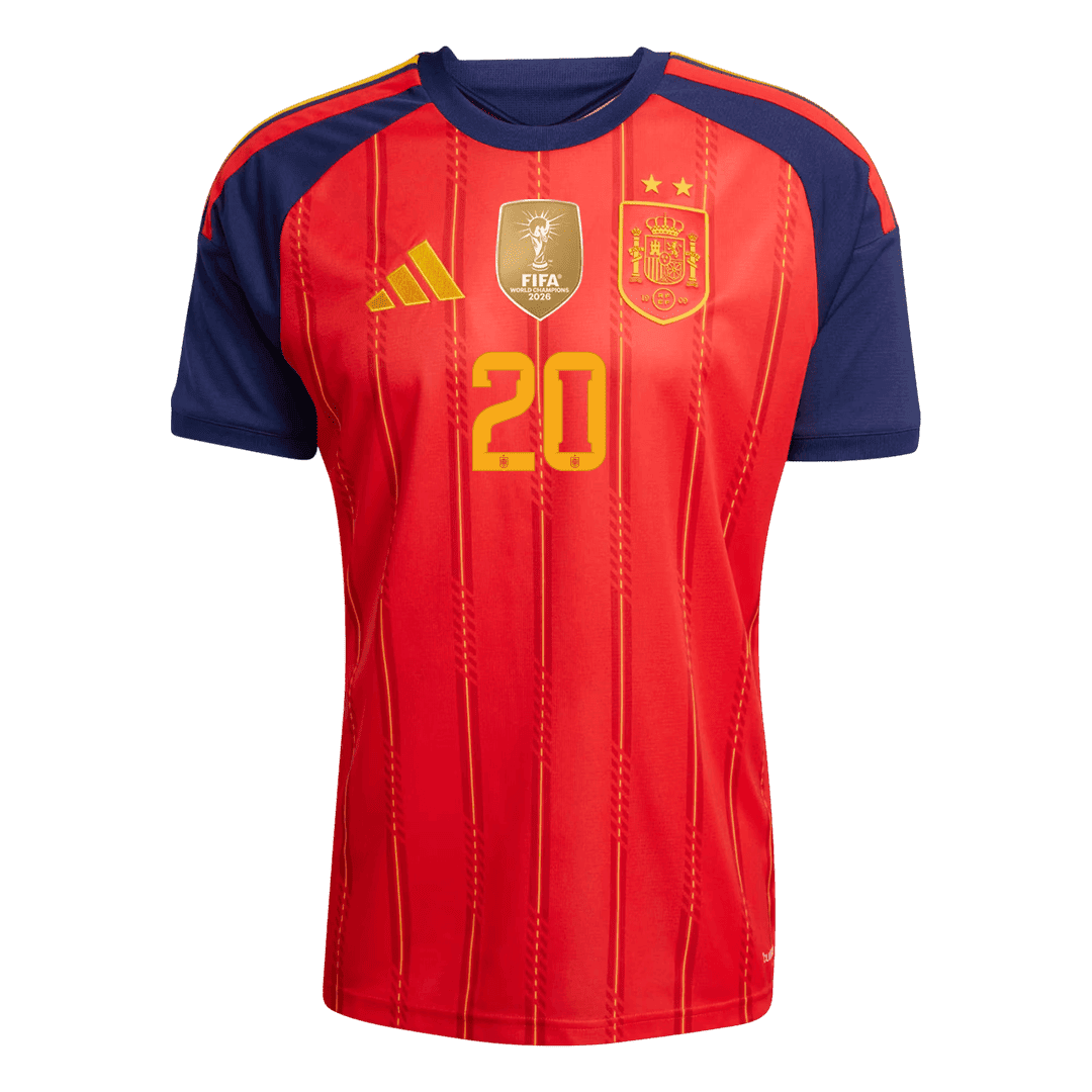 Tricouri Fotbal Spania PEDRI #20 Acasă Cupa Mondială 2026 - Champion Edition