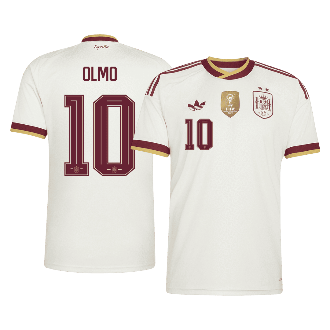 Tricouri Fotbal Spania OLMO #10 Deplasare Cupa Mondială 2026 - Champion Edition